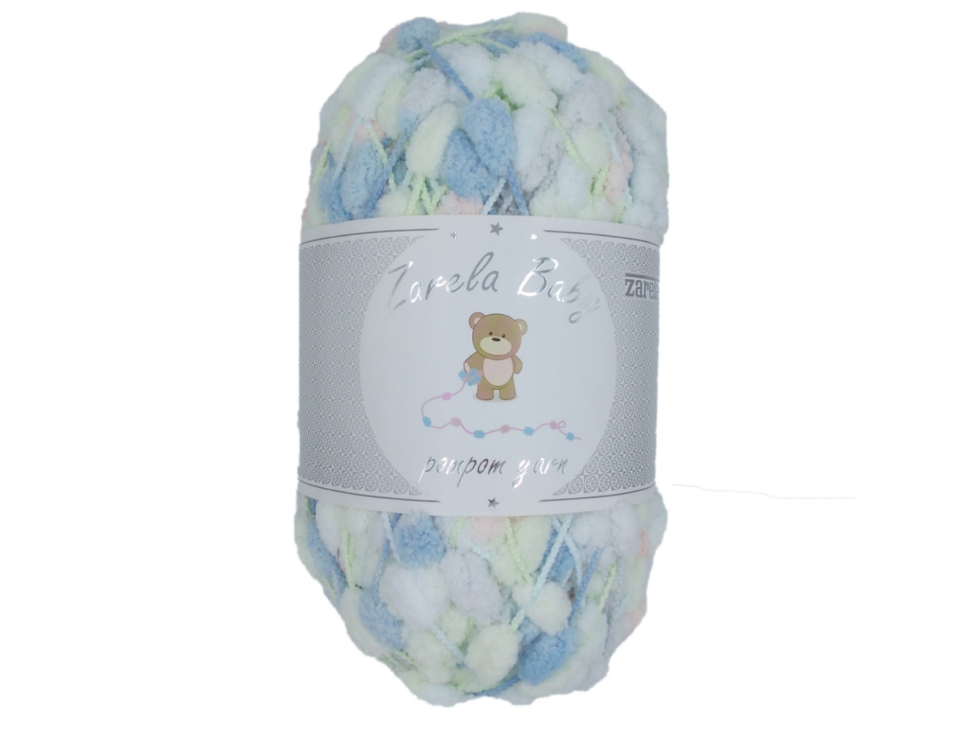 Zarela Baby Pom Pom Yarn 200g 14 WhitePinkBlueGreen